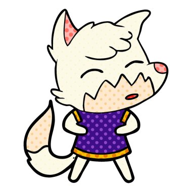 Çizgi film tilkisinin vektör çizimi