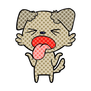 omuzlarında shrugging tiksinti köpek çizgi film