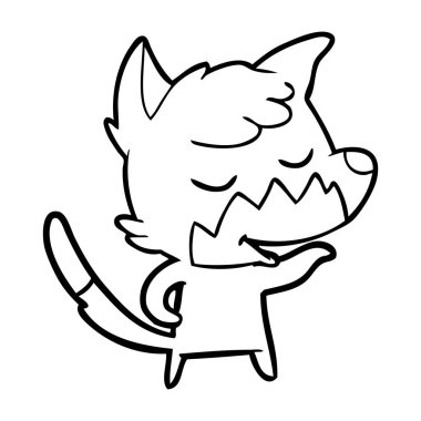 vektör çizim dostu karikatür Fox