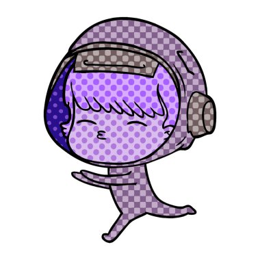 vektör çizim karikatür meraklı astronot