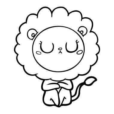 Çizgi film aslanının vektör çizimi