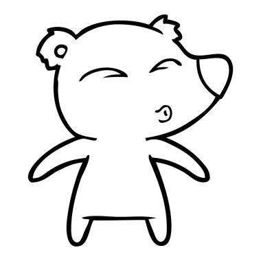 vektör çizim karikatür ayı ıslık