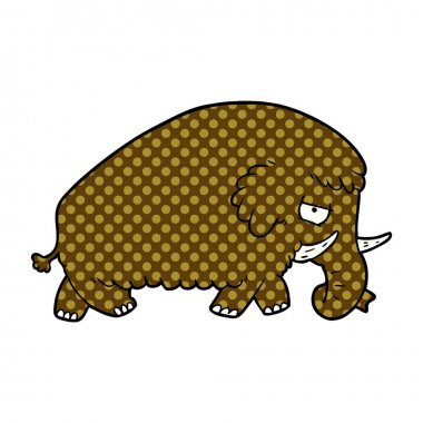 vektör çizim karikatür mamut