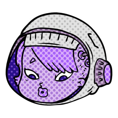 vektör çizim karikatür astronot yüz