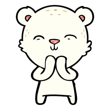 mutlu karikatür kutup ayısı