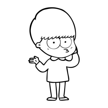 meraklı çizgi film çocuk vektör çizim