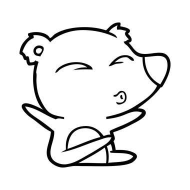 vektör çizim karikatür ayı ıslık