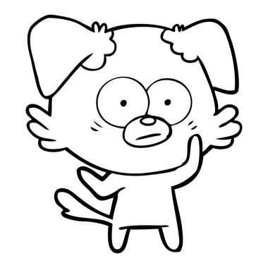 vektör çizim gergin köpek çizgi film