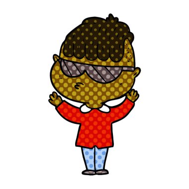 çizgi film çocuk güneş gözlüğü takıyor