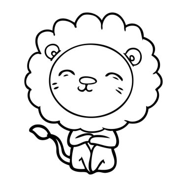 Çizgi film aslanının vektör çizimi