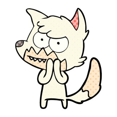 vektör çizim karikatür sırıtan Fox