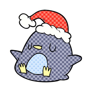 Tatlı penguen çizgi filminin vektör çizimi