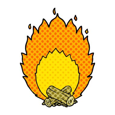 kamp ateşi yanan çizgi film