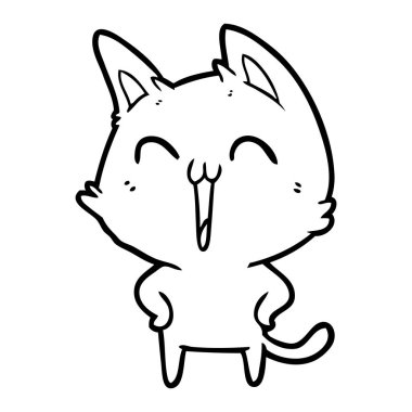 sistemindaki mutlu karikatür kedi