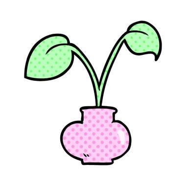 vektör çizim karikatür ev bitkisi