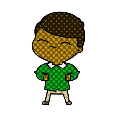 vektör çizim karikatür kız gülümseyerek