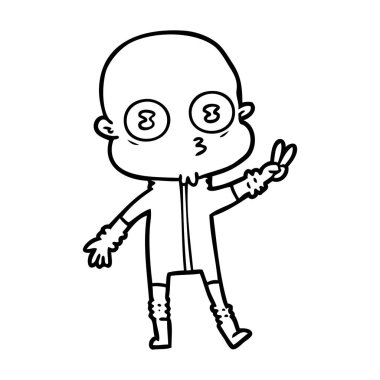 çizgi film garip kel uzay adamı