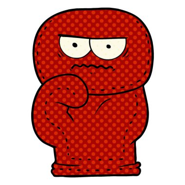 Çizgi film boks eldiveninin vektör çizimi