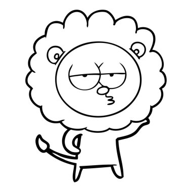 vektör çizim karikatür sıkılmış aslan