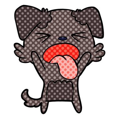 vektör çizim karikatür köpek bıkkın