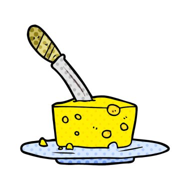 çizgi film bıçak peynir blok