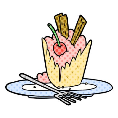 çizgi film lezzetli tatlı vektör çizim