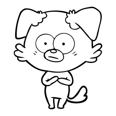 vektör çizim gergin köpek çizgi film