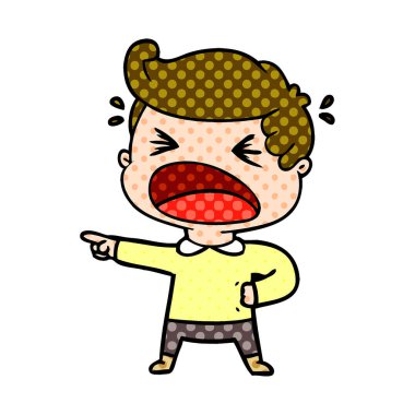 çizgi film bağıran adam işaret parmağı