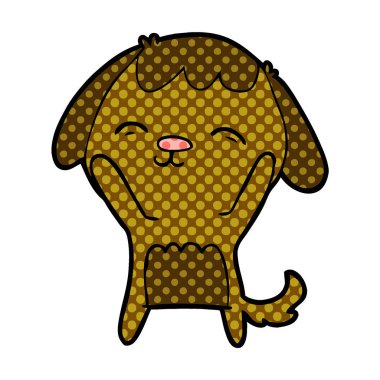 vektör çizim mutlu karikatür köpek