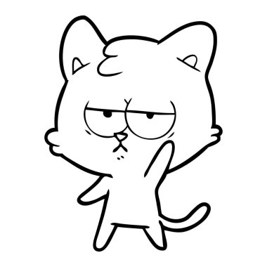 vektör çizim sıkılmış karikatür kedi