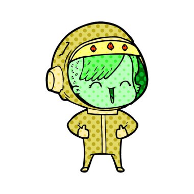 mutlu karikatür alan kız