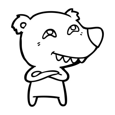 Diş gösterilen çizgi film ayı