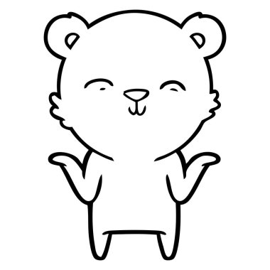 mutlu karikatür kutup ayısı omuzlarında shrugging