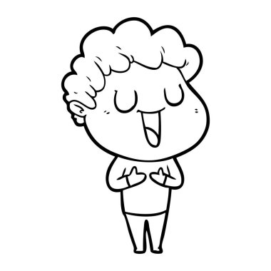 vektör çizim karikatür adam gülen