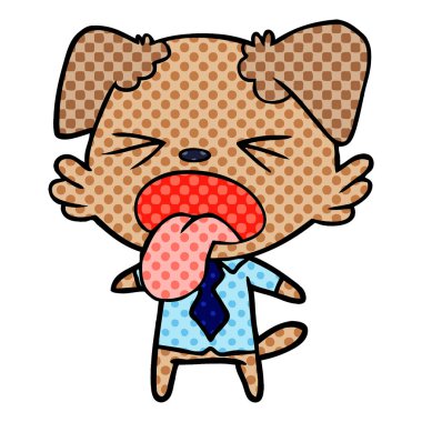 vektör çizim karikatür köpek bıkkın