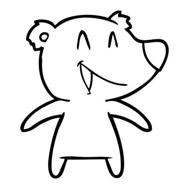  ayı karikatür gülen vektör çizim