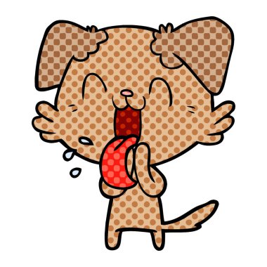 vektör çizim karikatür nefes nefese köpek