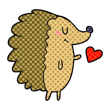 sevimli çizgi kirpi vektör çizim