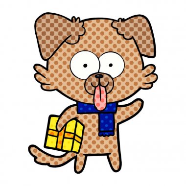 köpek Noel hediyesi ile çizgi film