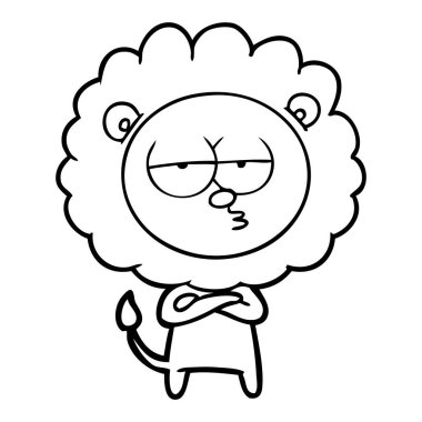 vektör çizim karikatür sıkılmış aslan