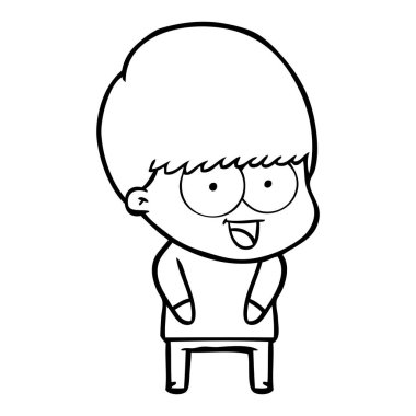 mutlu çizgi film çocuk vektör çizim