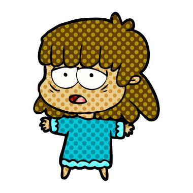 vektör çizim karikatür yorgun kadın