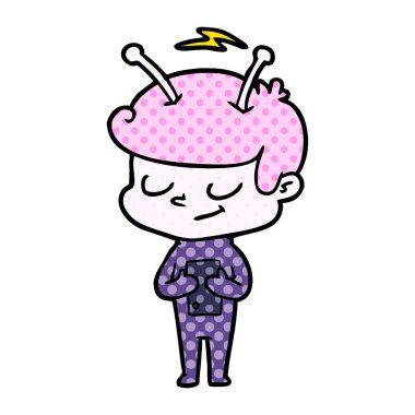 Dostu karikatür spaceman vektör çizim