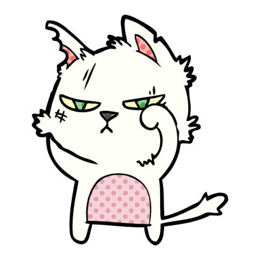 vektör çizim zor karikatür kedi