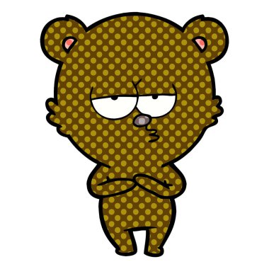 vektör çizim sıkılmış ayı çizgi film