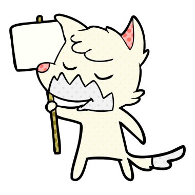 vektör çizim dostu karikatür Fox