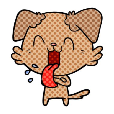 vektör çizim karikatür nefes nefese köpek