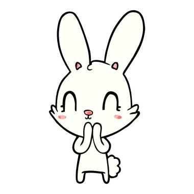 Tatlı çizgi film tavşanının vektör çizimi