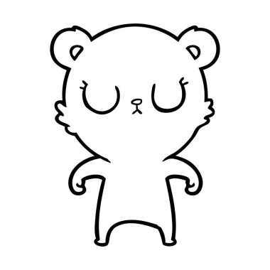 huzurlu karikatür ayı vektör çizim