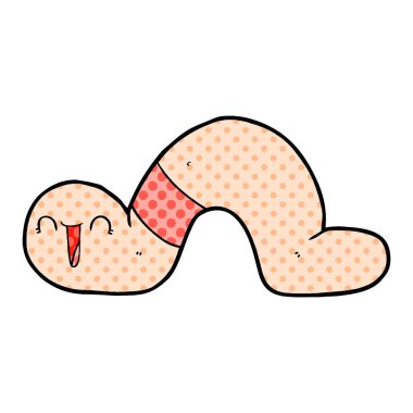 Çizgi film solucanının vektör çizimi